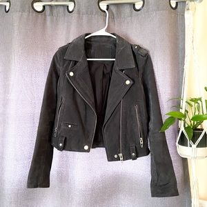 BLANK NYC grey suede leather jacket